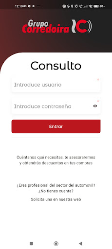 Android application Corredoira Consulto screenshort