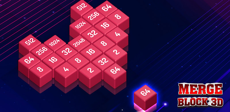 Merge Block 3D - 2048 Number Puzzle