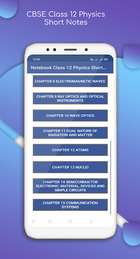 Android application Class 12 Physics Short Notes screenshort