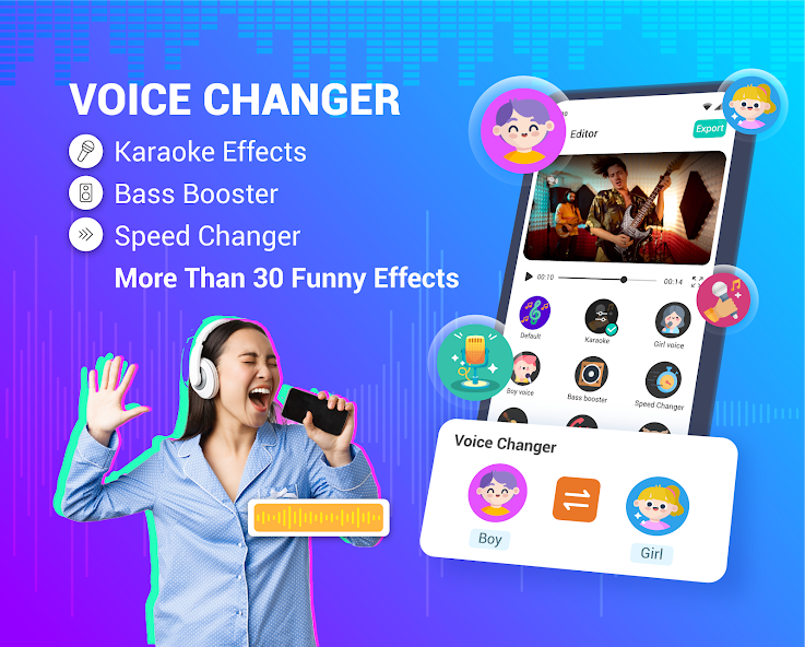 Voice Changer - Audio Effects 1.4.8 APK + Мод (Unlimited money) за Android