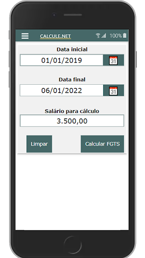 Android application Calculadora de FGTS screenshort
