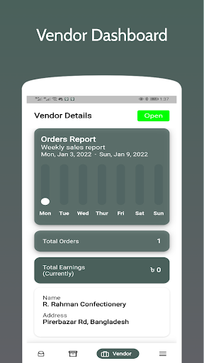 Mapplate: Vendor App Screen 2