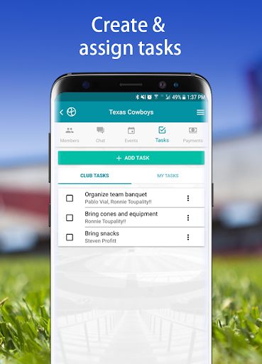 Screenshot of QuickClub