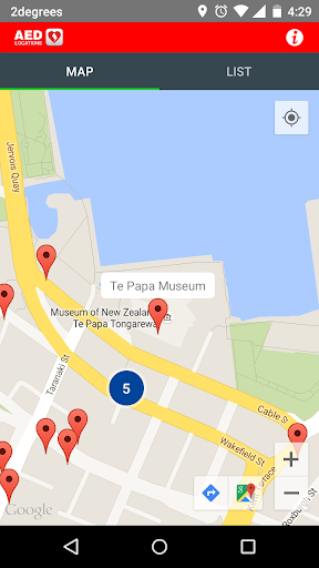 Android application AED Locations v2 screenshort