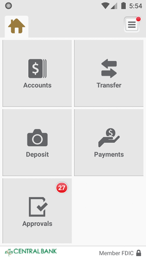 Central Bank Business Banking Screen 3