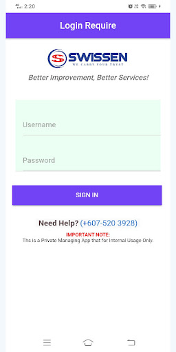 Android application Swissen Driver screenshort