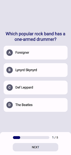 Android application Trivia App screenshort