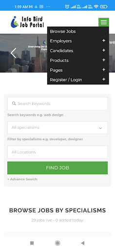 Infobird - Job Portal Screen 3