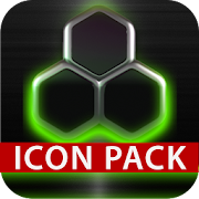 GLOW GREEN icon pack HD 3D MOD