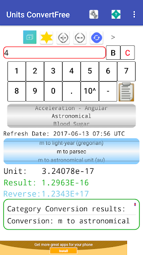 Android application Unit Conversions screenshort