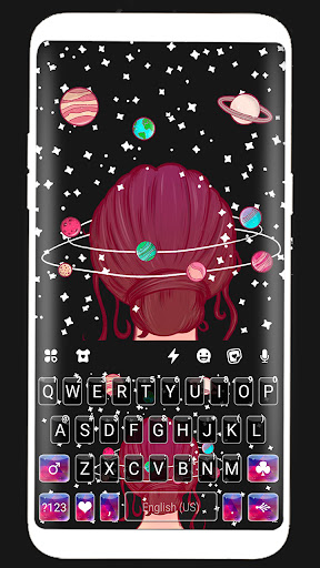 Android application Girl In Universe Keyboard Back screenshort