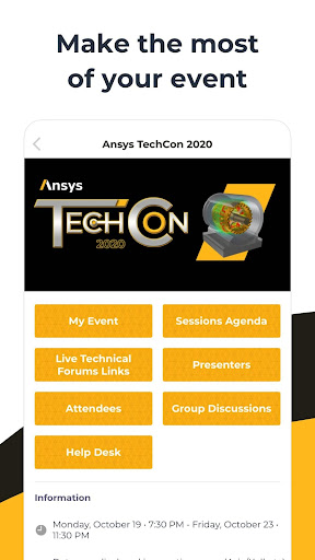 Screenshot of Ansys Events