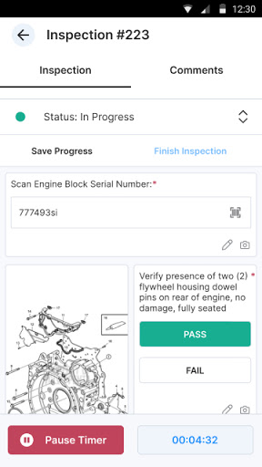 Android application WorkClout - Quality Management screenshort