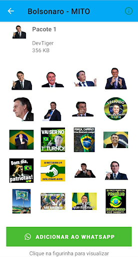 Android application Figurinhas do Bolsonaro screenshort