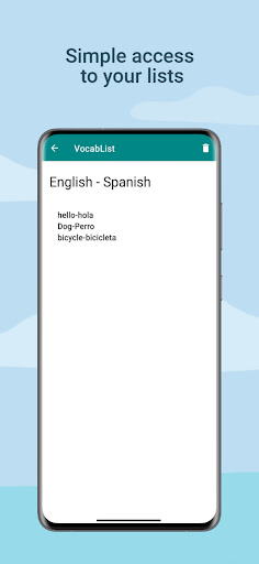 VocabList: Vocabulary notebook Screen 3