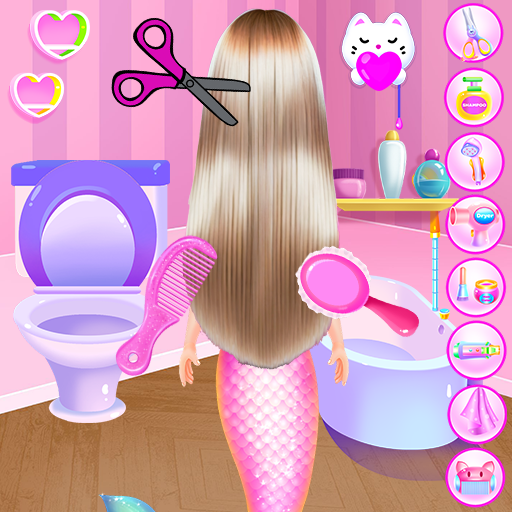 Princess Mermaid At Hair Salon  Icon