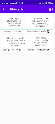 Azerbaijani Yoruba Translator Screen 2