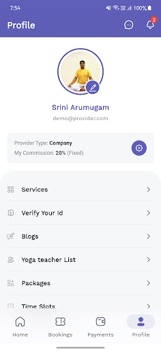 Yoga pass Provider Screen 2