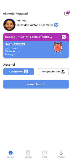 Android application Amazink Absensi screenshort