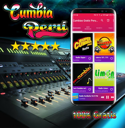 Android application Cumbias Peruanas screenshort