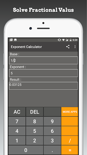 Screenshot of Exponent Calculator