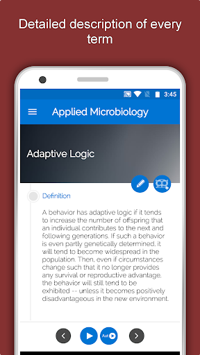 Screenshot of Microbiology Dictionary App