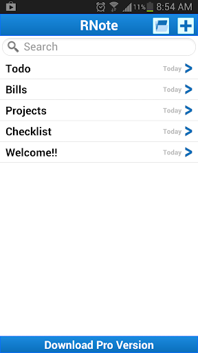 Android application R Note screenshort