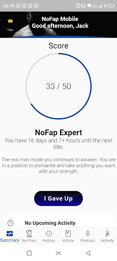 Android application NoFap Articles & Podcasts screenshort