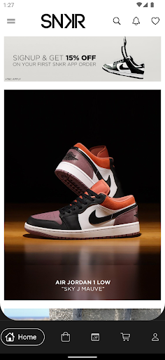 Android application THE SNKR STORE screenshort