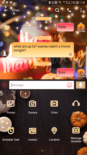 Screenshot of Next SMS Skin for ThanksGiving