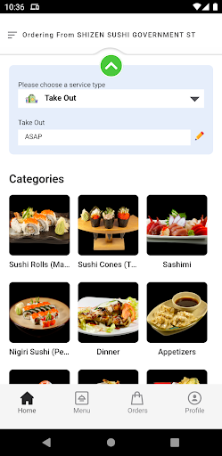 Android application Shizen Sushi screenshort