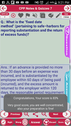 CPP Exam Review: Notes & Quizz Screen 3