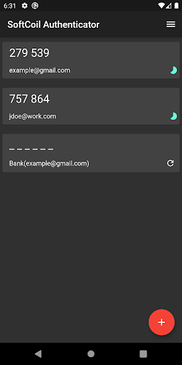 SoftCoil Authenticator Screen 2