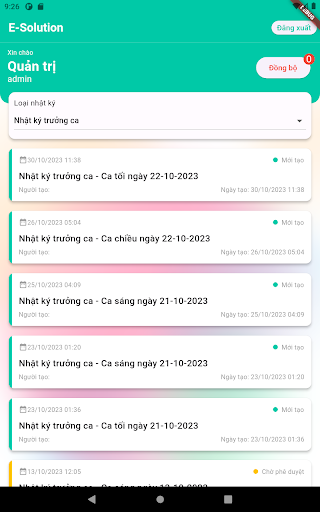 Android application Nhật ký điện tử screenshort
