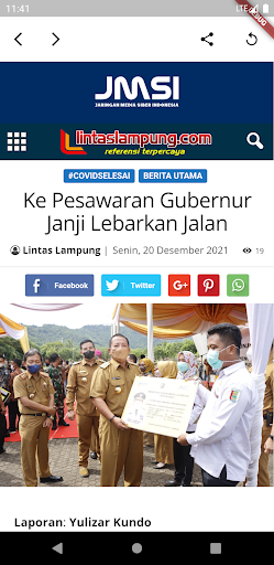 Android application LintasLampung.Com screenshort