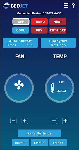 BedJet 3 Smart Remote Screen 2