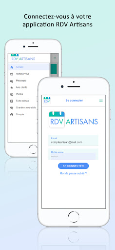 Android application RDVArtisans screenshort