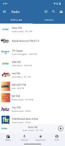 Android application Radio FM Malaysia screenshort