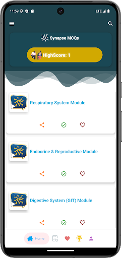 Android application Synapse MCQs screenshort