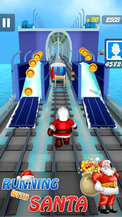Subway Santa Surf Runner: Santa Run Game Adventureのおすすめ画像5