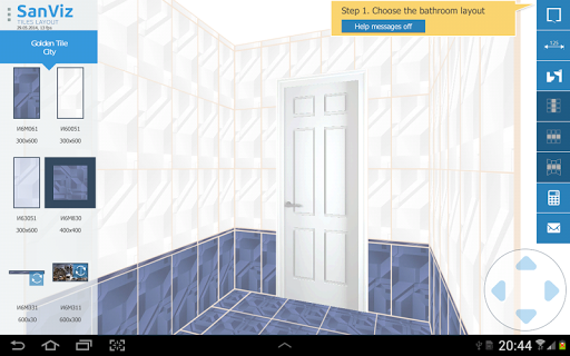 Android application SanViz 3D for ceramic tiles screenshort