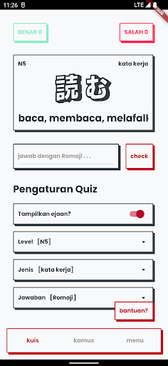 Android application Belajar Kosakata Bahasa Jepang screenshort
