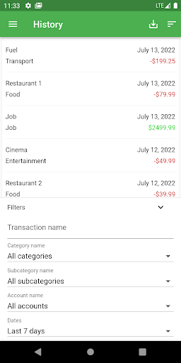 Budget Manager track finances