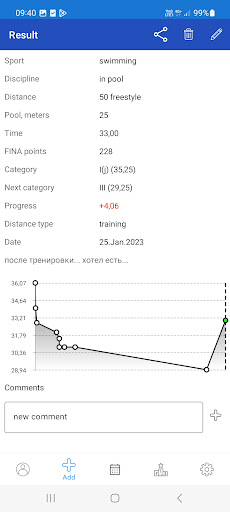 My results -  Sport diary Screenshot 2 - AppWisp.com