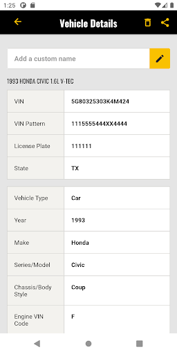 MyPlace VIN Scanner Screen 3