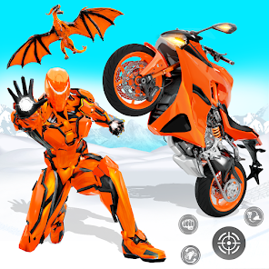 Snow Bike Transform Robot Game apkpoly screenshots 17
