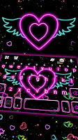 screenshot of Neon Heart Wings Keyboard Them