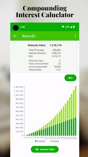 Android application Accumulate+: Compound Interest screenshort