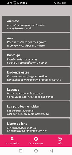 Android application Mi Libro De Poemas screenshort