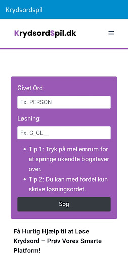 Krydsordspil Screenshot 1 - AppWisp.com